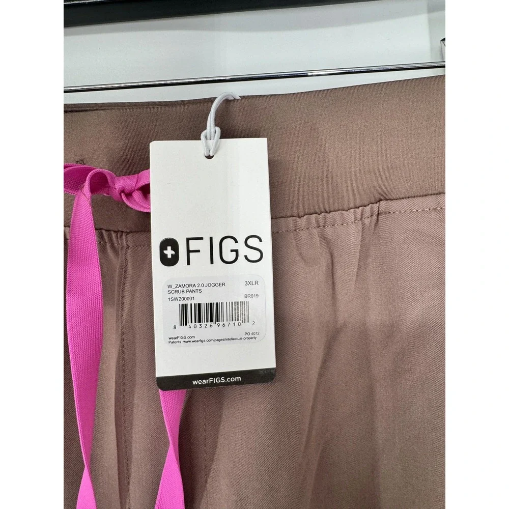 FIGS Scrub Set Womens 4XL Catarina One Pocket Top Zamora Joggers Pants 3XL Brown